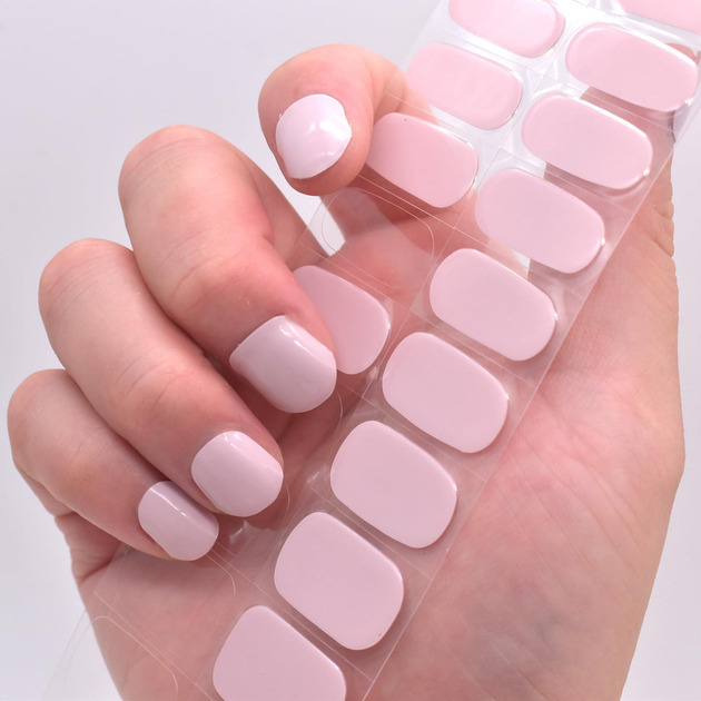Набор гелевых наклеек для ногтей твердеющие в УФ лампе 60 секунд Nail Gel наклейки для маникюра Розовый нюд (YV-8106) - изображение 9