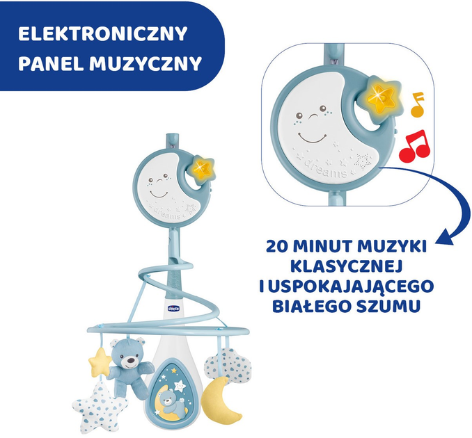 Мобіль на ліжечко 3в1 Chicco Next2Dreams Блакитний (8058664089772) - зображення 4