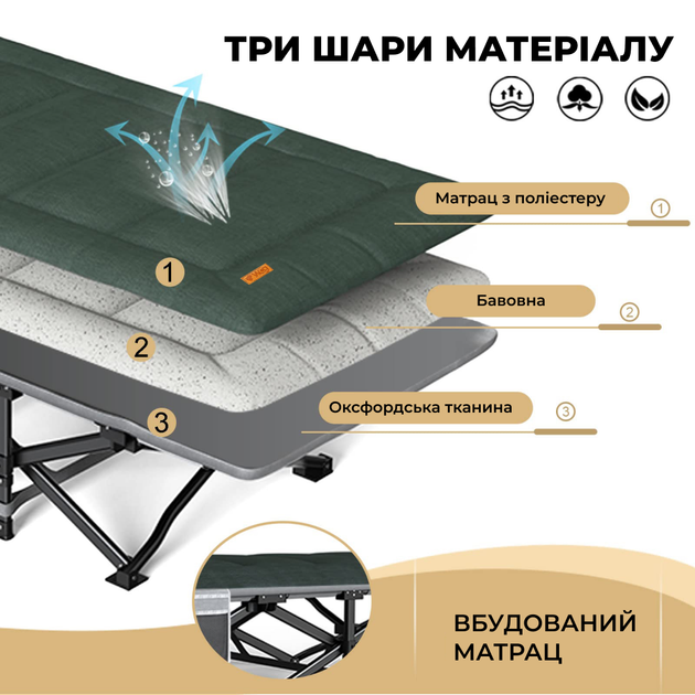 Раскладная кровать шезлонг WCG CC-S11 + матрас и подушка - Фото 2 Раскладная кровать шезлонг WCG CC-S11 + матрас и подушка - изображение 2