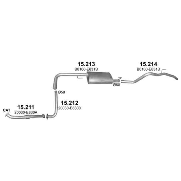 Глушитель Polmostrow (15.213) - (Nissan Navara 2.5 TD) дизель пикап (05/2005) (855213) - изображение 2