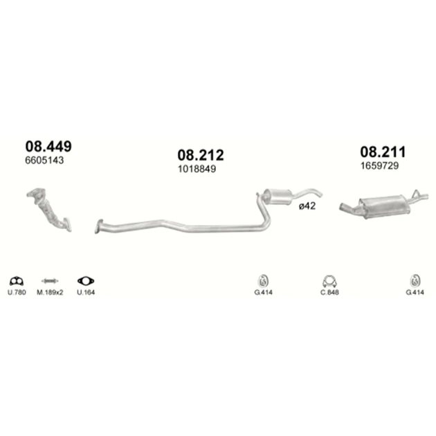 Труба приемная Polmostrow (08.449) - (Ford Fiesta/Courier 1.8 D katali. 01/91 -04/03) (858449) - Фото 2 Труба приемная Polmostrow (08.449) - (Ford Fiesta/Courier 1.8 D katali. 01/91 -04/03) (858449) - изображение 2