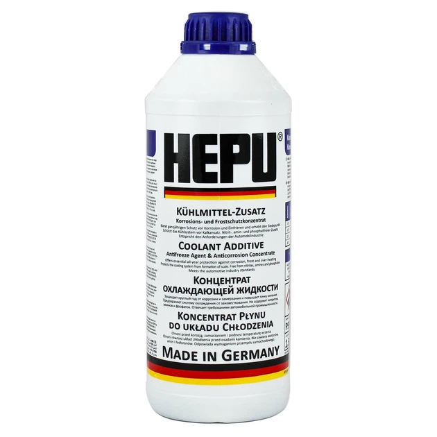 Жидкость охлаждающая HEPU Антифриз G11 синяя концентрат 1,5 л (P999) - Фото 1 Жидкость охлаждающая HEPU Антифриз G11 синяя концентрат 1,5 л (P999) - изображение 1