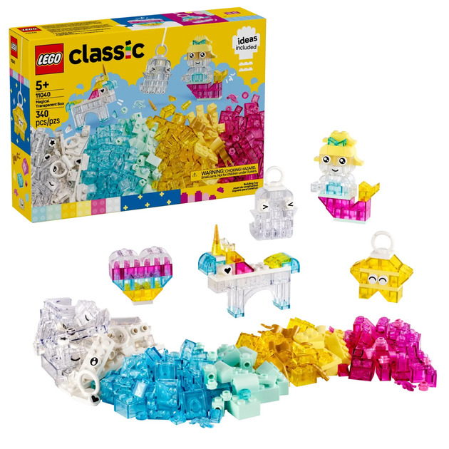 Zestaw klocków LEGO Classic Magiczny zestaw z przezroczystymi klockami 340 elementów (11040) - obraz 2