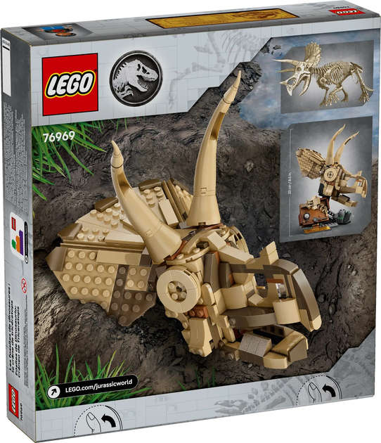 Конструктор LEGO Jurassic World Скелети динозаврів: череп трицератопса 468 елементів (76969) - зображення 1