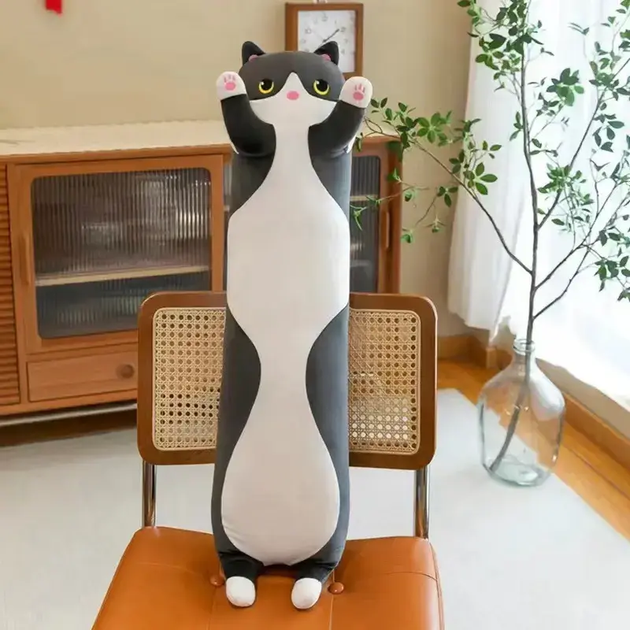 Мягкая Игрушка Кот Длинний Подушка Обнимашка 130 см серая - изображение 6