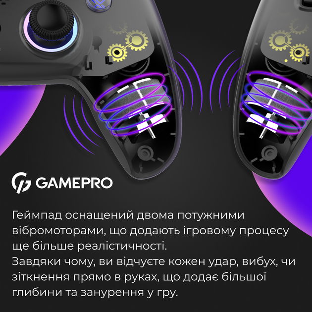 Бездротовий геймпад GamePro GPS13B BT 5.3/USB (PC/iOS/Android/PS3/PS4) RGB Black - Фото 12 Бездротовий геймпад GamePro GPS13B BT 5.3/USB (PC/iOS/Android/PS3/PS4) RGB Black - зображення 12