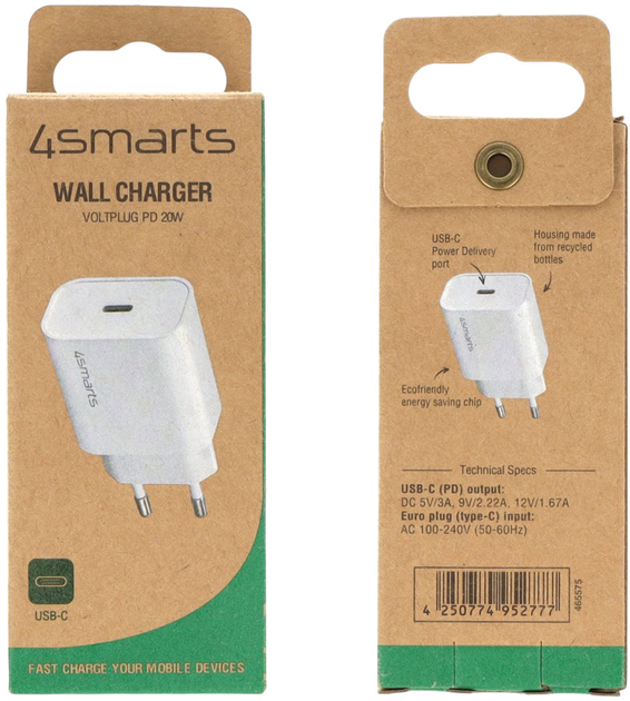 Мережевий зарядний пристрій 4smarts VoltPlug PD 20W White (4250774952777) - зображення 6
