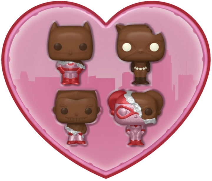 Figurki Funko Pocket Pop DC Comics - Valentines 2024 Chocolate 4-pack (0889698762250) - obraz 1