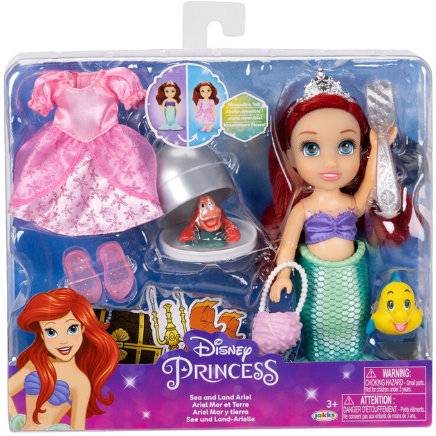 Lalka z akcesoriami Jakks Pacific Disney The Little Mermaid Land and Sea Ariel 15 cm (0192995233805) - obraz 1