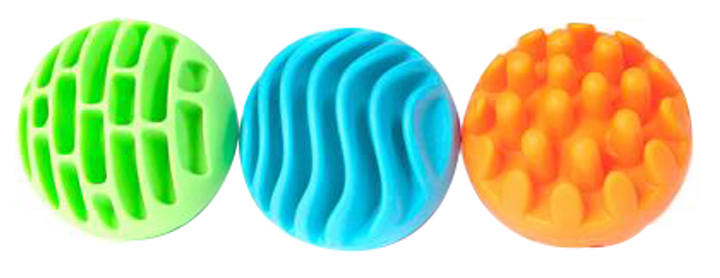 Прорізувач-брязкальце Fat Brain Toys Sensory Rollers Кольорові сенсорні кульки 3 шт (0811802021885) - зображення 3