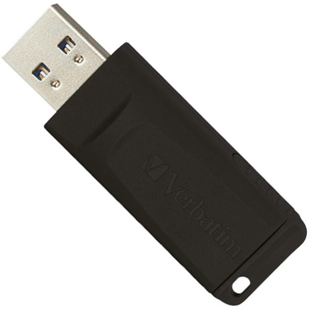 Флеш пам'ять USB Verbatim Slider 128GB USB 2.0 Black (49328) - зображення 2