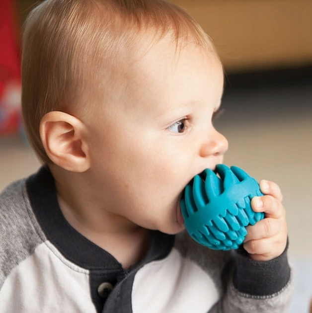Прорізувач-брязкальце Fat Brain Toys Sensory Rollers Кольорові сенсорні кульки 3 шт (0811802021885) - зображення 9