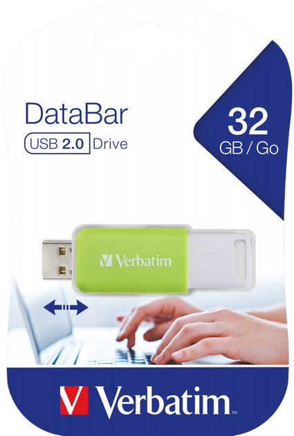 Флеш пам'ять USB Verbatim DataBar 32GB USB 2.0 Green (49454) - зображення 5