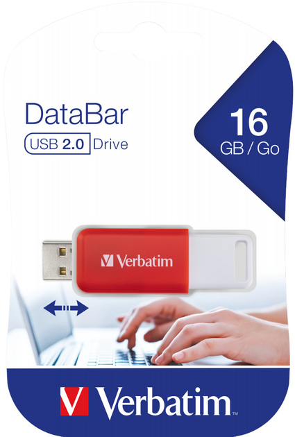 Pendrive Verbatim DataBar 16GB USB 2.0 Red (49453) - obraz 5