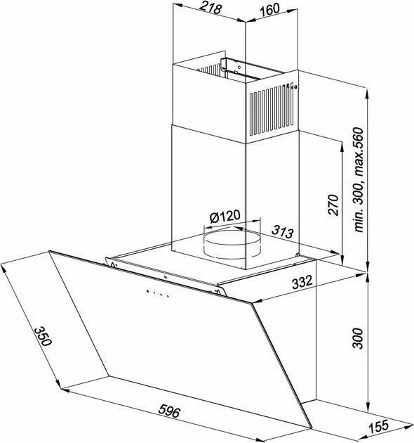 Okap kuchenny Maan Vertical Glass 60 Czarny - obraz 7