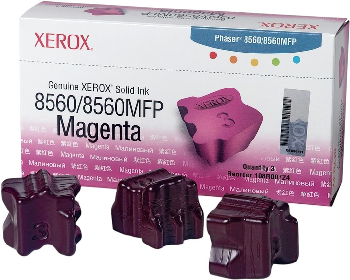 Тверде чорнило Xerox Phaser 8560/8560MFP SolidInk 108R00724 Magenta 3-pack - зображення 1