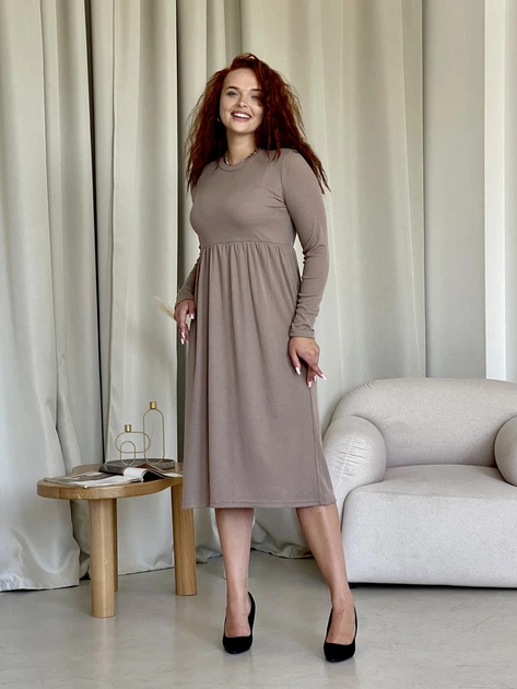 Платье в рубчик длинное осеннее женское Merlini Донато 700001384 2XL-3XL Мокко (700001384_3) - Фото 15 Платье в рубчик длинное осеннее женское Merlini Донато 700001384 2XL-3XL Мокко (700001384_3) - изображение 15