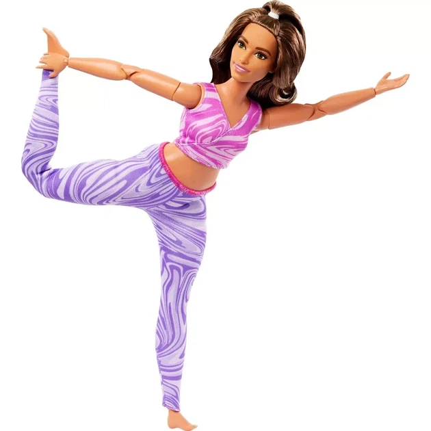 Кукла Барби Barbie Made to Move Brunette Fashion Doll with Curvy Body - Фото 3 Кукла Барби Barbie Made to Move Brunette Fashion Doll with Curvy Body - изображение 3