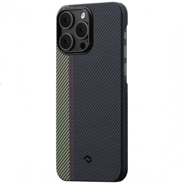 Карбоновий чохол Pitaka MagEZ Case 3 Fusion Weaving Overture для iPhone 14 Pro Чорний + Зелений (FO1401P) - зображення 7
