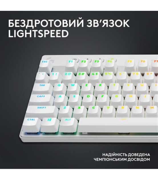 Клавiатура Logitech G PRO X TKL Lightspeed White Tactile (920-012148) - зображення 2