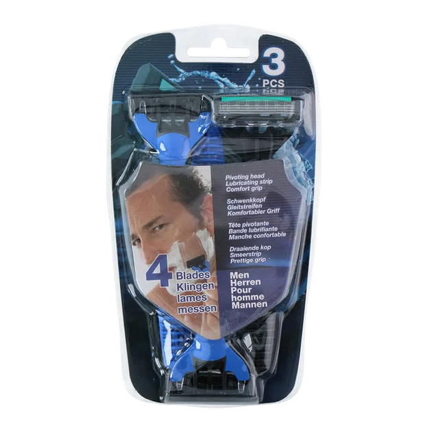Набір бритв LIFETIME Razor men 4 леза 3 шт (871125203079) - зображення 1