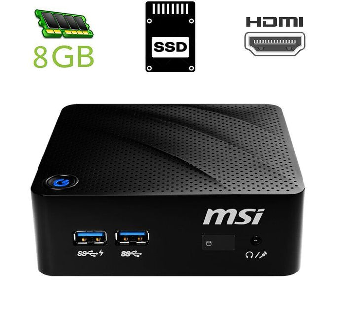 Неттоп MSI Cubi N B120 USFF / Intel Celeron N3060 (2 ядра по 1.6 - 2.48 ...