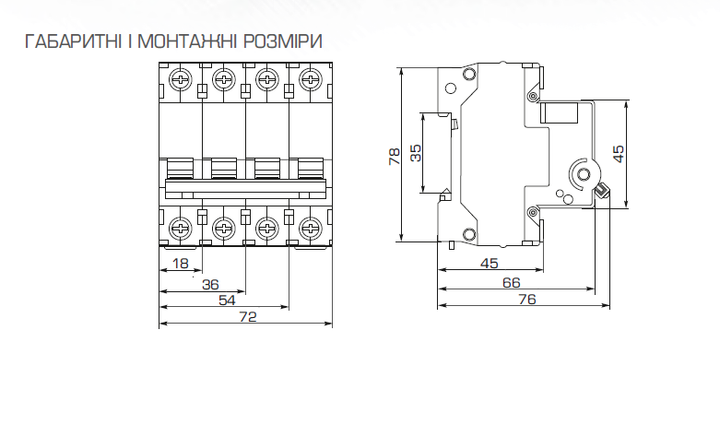 Вимикач навантаження 2P 100A [Б00030449] YCH1-125 CNC - зображення 2