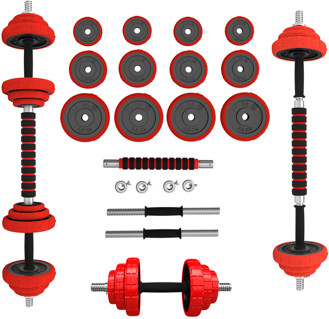 Sztanga-hantle HMS 20 kg SGGX20 (5907695596052) - obraz 1