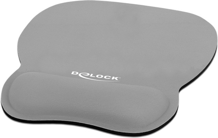 Килимок для миші Delock Ergonomic Mouse Pad with Wrist Rest Grey (4043619126989) - зображення 1