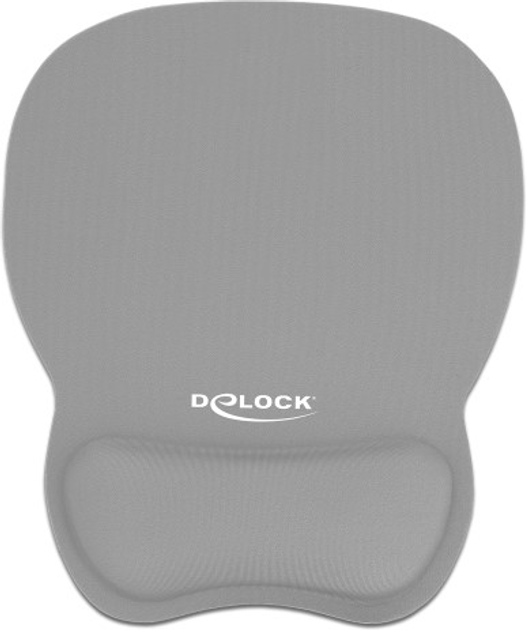 Килимок для миші Delock Ergonomic Mouse Pad with Wrist Rest Grey (4043619126989) - зображення 2