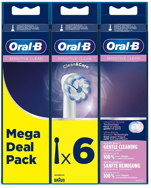 Głowice Oral-B Sensitive Clean & Care 2+2+2 szt. (4210201325192) - obraz 1