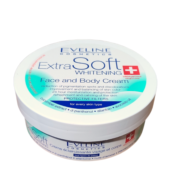 Крем Eveline Cosmetics Extra Soft Whitening 200 мл. 9448 - Фото 1 Крем Eveline Cosmetics Extra Soft Whitening 200 мл. 9448 - изображение 1