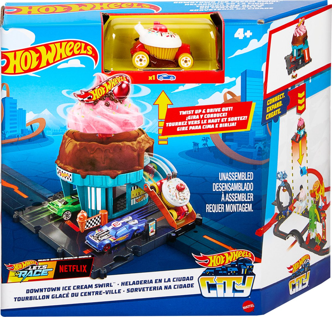 Zestaw do zabawy Hot Wheels City Ice Cream Shop (0194735195077) - obraz 1