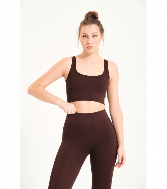 Бесшовный спортивный топ на широких бретельках - Formeasy - 9002 - S/M - Kahverengi/Brown - Фото 1 Бесшовный спортивный топ на широких бретельках - Formeasy - 9002 - S/M - Kahverengi/Brown - изображение 1