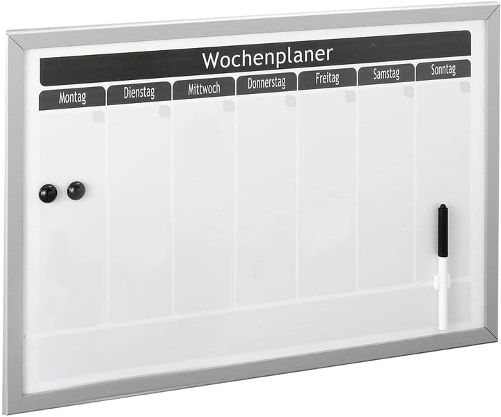 Магнітна дошка Zeller Wochenplaner з 3 магнітами 60 x 40 см (4003368115153) - зображення 2