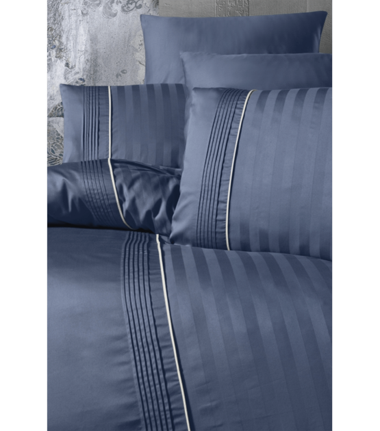 Комплект постільної білизни Deluxe Satin Dark Series First Choice - First Choice - DLX-201 MODALİFE DENİM - Євро - Синій - зображення 2