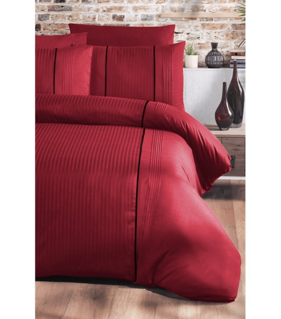 Комплект постільної білизни Deluxe Ranforce Dark Series First Choice - First Choice - RDLX-141 ELEGANT RED - Євро - Червоний - Фото 2 Комплект постільної білизни Deluxe Ranforce Dark Series First Choice - First Choice - RDLX-141 ELEGANT RED - Євро - Червоний - зображення 2