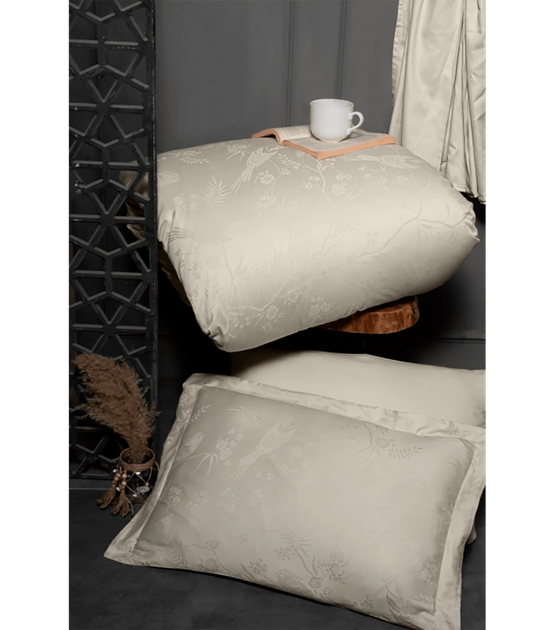 Комплект постільної білизни Jacquard Satin First Choice - First Choice - JS-222 Stesha Beige - Євро - Світло-бежевий - Фото 2 Комплект постільної білизни Jacquard Satin First Choice - First Choice - JS-222 Stesha Beige - Євро - Світло-бежевий - зображення 2