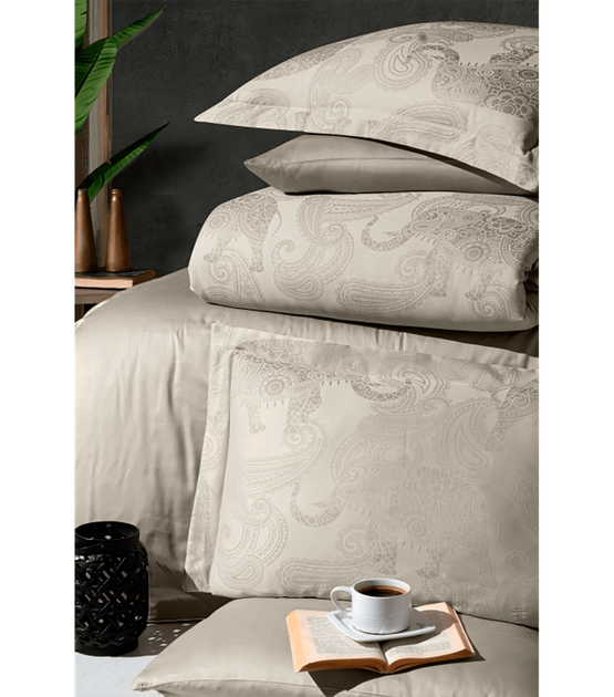 Комплект постельного белья Jacquard Satin First Choice - First Choice - JS-231 Doreta Soil - Евро - Бежевый - изображение 2