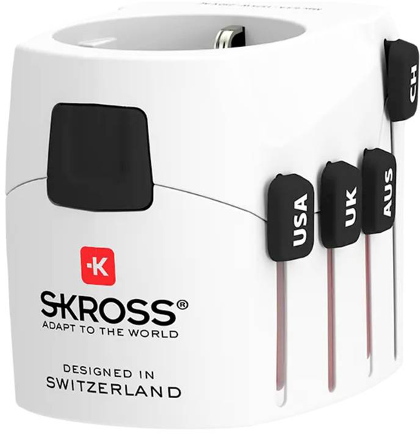 Ładowarka sieciowa  Skross Pro World & USB White (1302539) - obraz 1