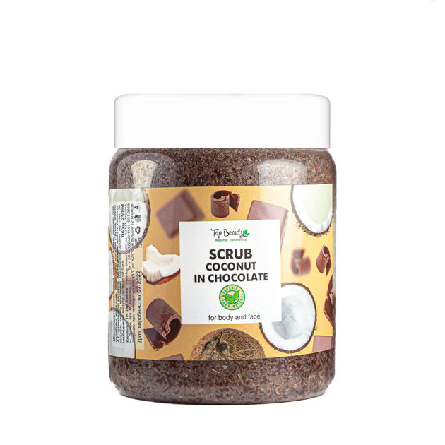 Скраб для обличчя та тіла Top Beauty Coconut in Chocolate з ароматом шоколаду та кокосовим маслом 250 мл - изображение 2