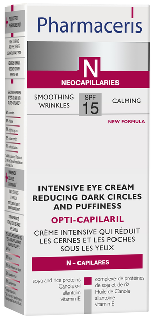 Krem pod oczy Pharmaceris N Opti-Capilaril Spf 15 redukujący cienie i worki pod oczami 15 ml (5900717152915) - obraz 2