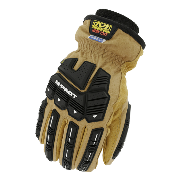 Перчатки тактические зимние Mechanix® Coldwork™ Waterproof Leather M-Pact® Driver F9-360 Gloves S Tan/Black - изображение 1