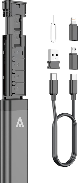 Кабель alkaya Venture Travel Kit USB-C - USB-A - Micro-USB - Lightning Black (GT-80006) - зображення 1