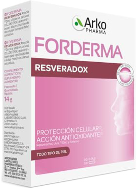 Naturalny suplement diety Arkopharma Forderma Resveradox 30 tabletek (8428148456411) - obraz 1