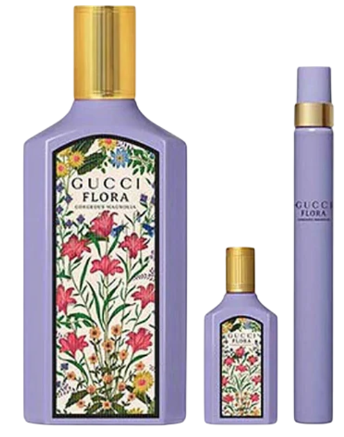 Набір для жінок Gucci Flora Gorgeous Magnolia Парфумована вода 100 мл + Парфумована вода 10 мл + Парфумована вода 5 мл (3616304679032) - зображення 2