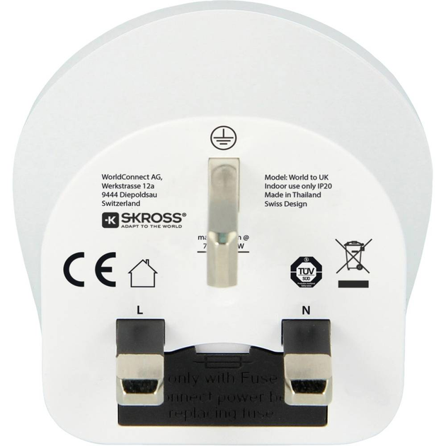 Адаптер Skross Travel adapter CA W to UK (1.500225-E) - зображення 3