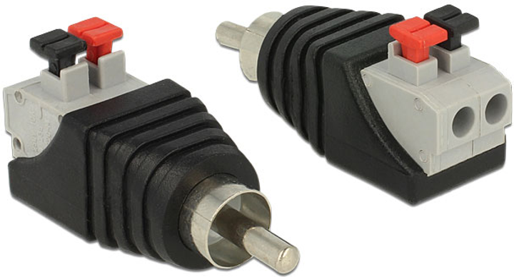 Adapter Delock Terminal Block 2 pin do RCA male (4043619655663) - obraz 1