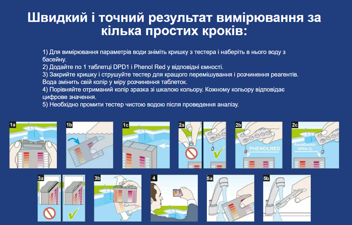 Тестер для басейну O2/pH AquaDoctor - зображення 2