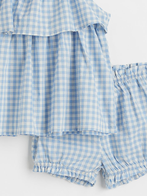 Комплект (топ, шорты) H&M 98см бело голубой клетка 2404939226 